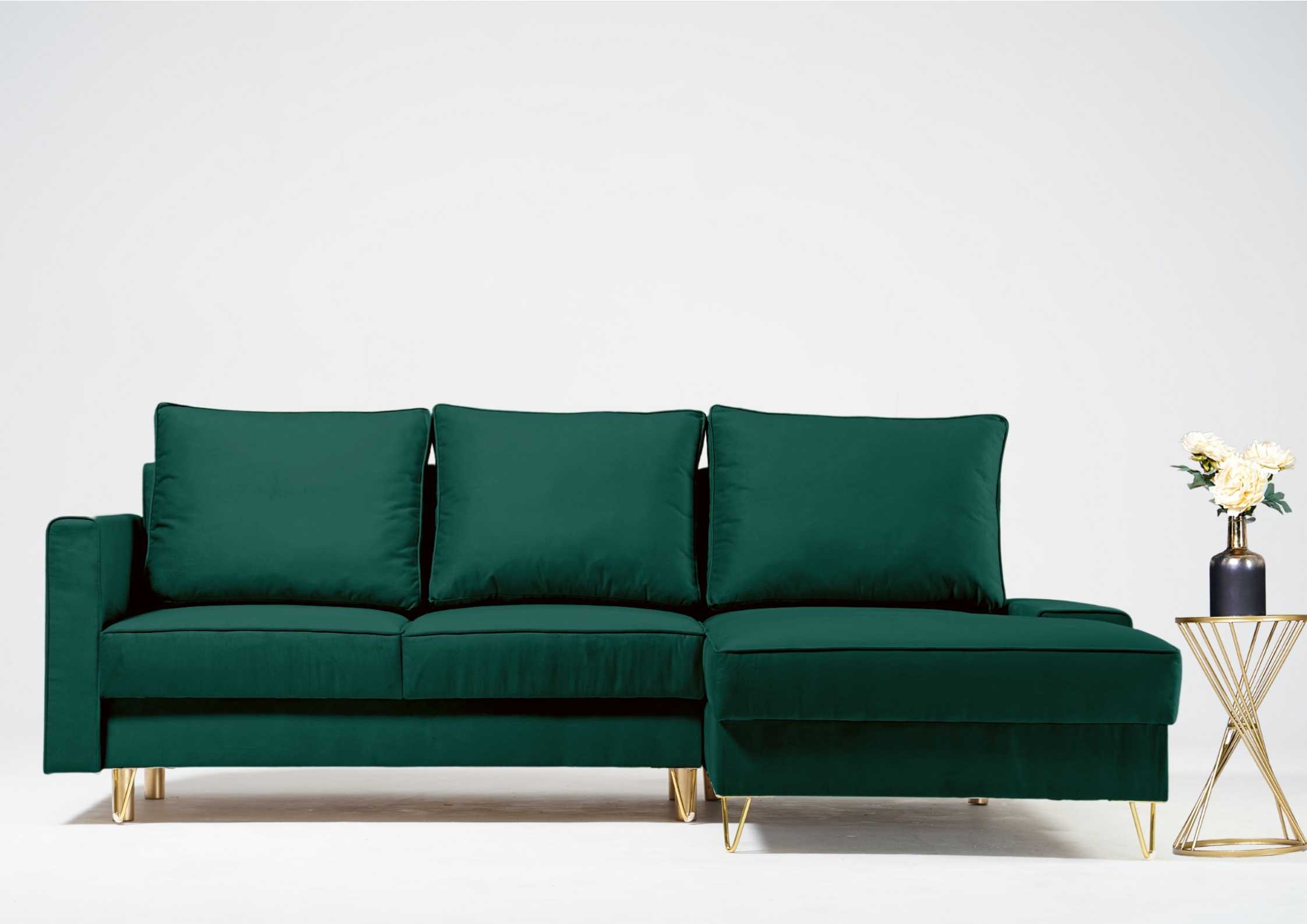 Zielony narożnik na złotych nogach